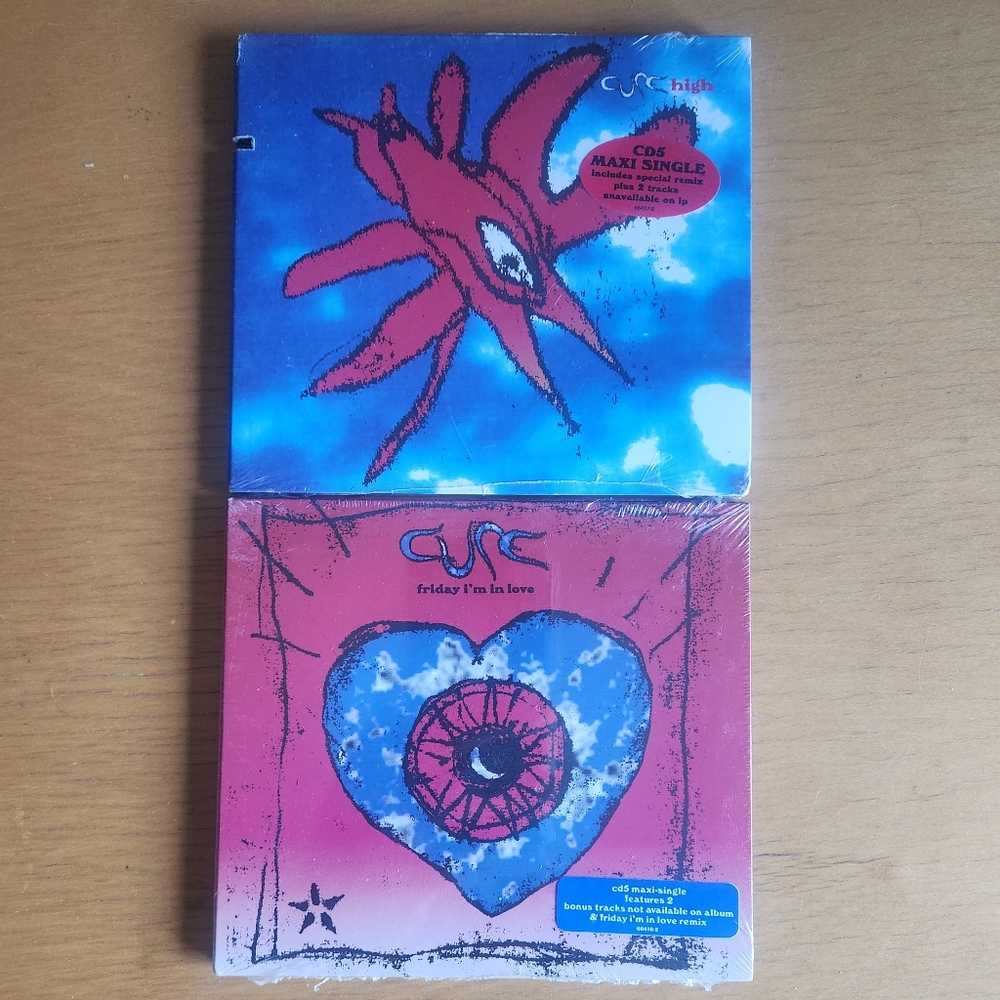 The Cure "High", "Friday I'm In Love" - 1990s CD Singles (Lot of 2)